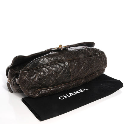 Chanel Crumpled Grained Calfskin Maxi Shiva Flap Khaki 4 of 9