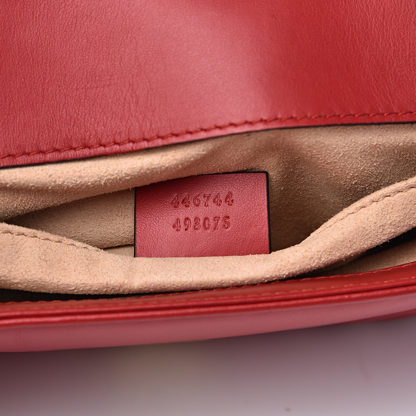 Calfskin Matelasse Mini GG Marmont Shoulder Bag Hibiscus Red