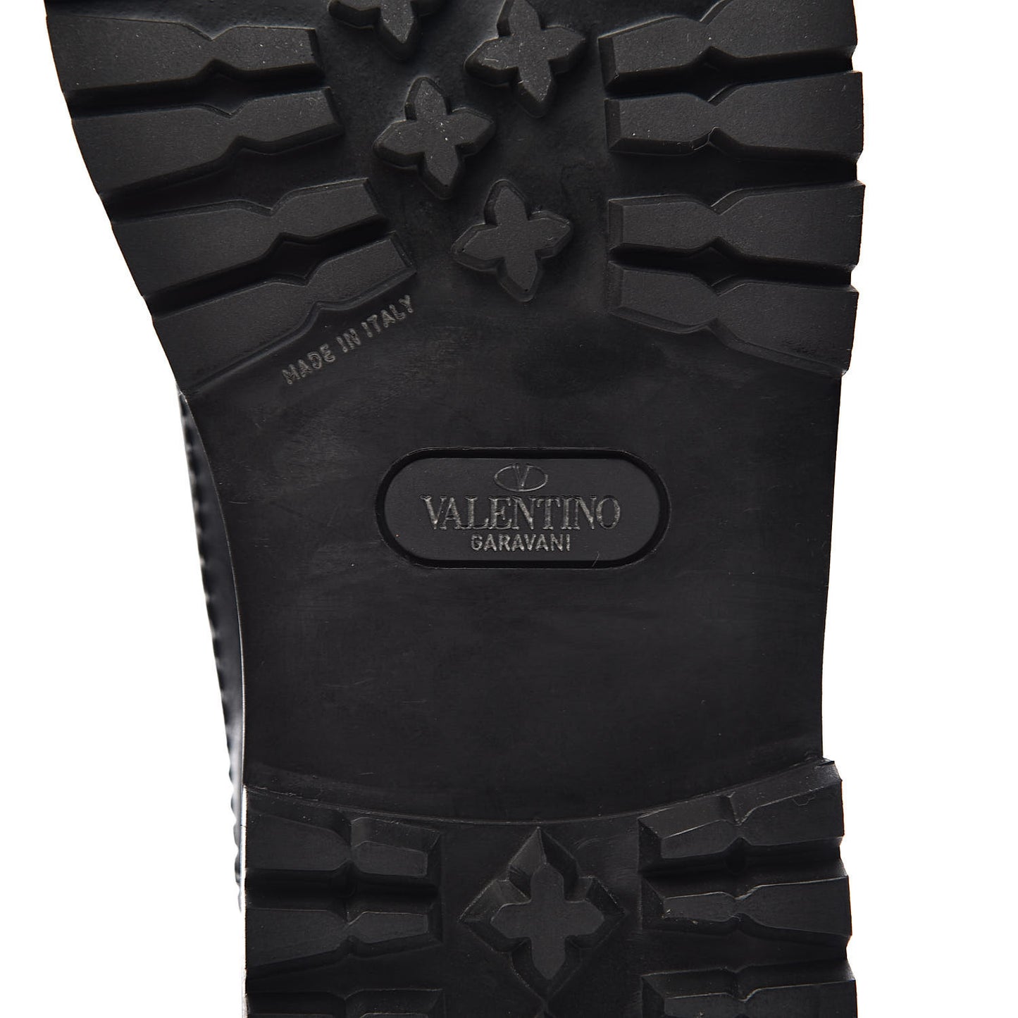 Calfskin Rockstud Mens Combat Boots 40 Black
