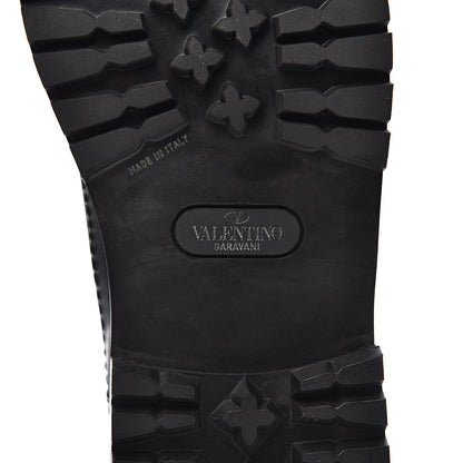 Valentino Garavani Calfskin Rockstud Mens Combat Boots 40 Black 8 of 12