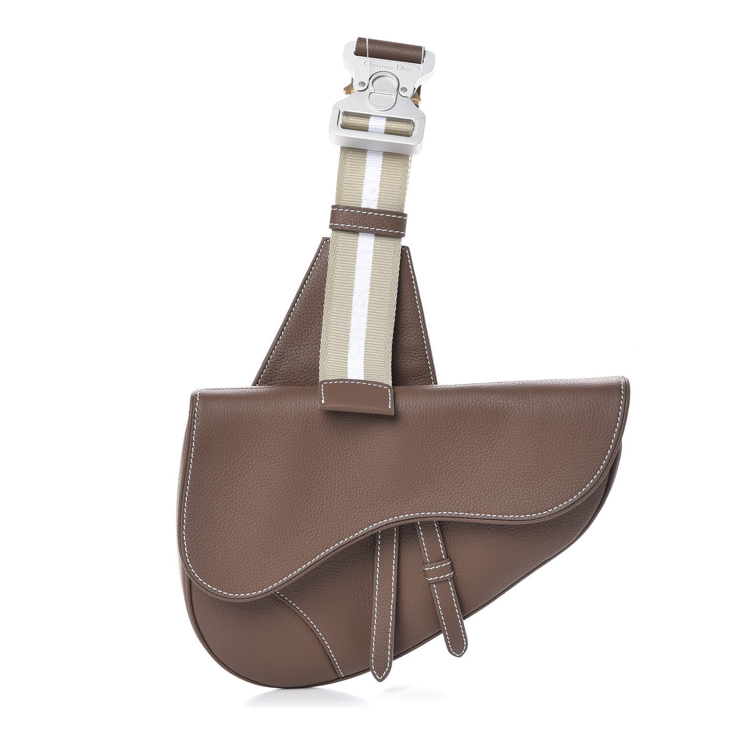 Christian Dior Grained Calfskin Saddle Bag Brown 1 of 7