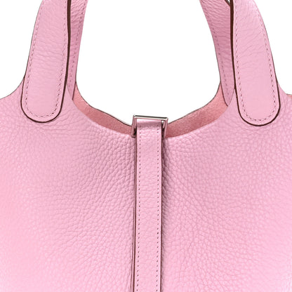 Hermes Taurillon Clemence Picotin Lock 18 PM Rose Sakura 8 of 13