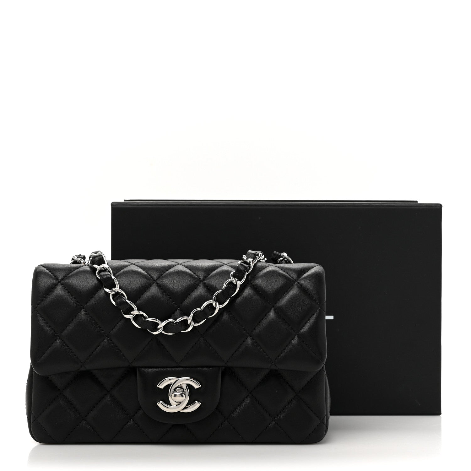 Chanel Lambskin Quilted Mini Rectangular Flap Black 11 of 11