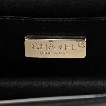 Chanel Lambskin Enamel Camellia Clutch With Chain Black 6 of 11