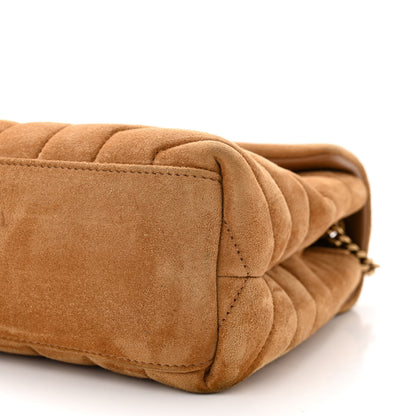 Saint Laurent Suede Calfskin Y Quilted Monogram Small Loulou Chain Satchel Cinnamon 10 of 12