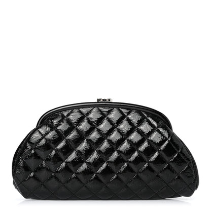 Chanel Distressed Patent Quilted Timeless Clutch Black 1 of 5