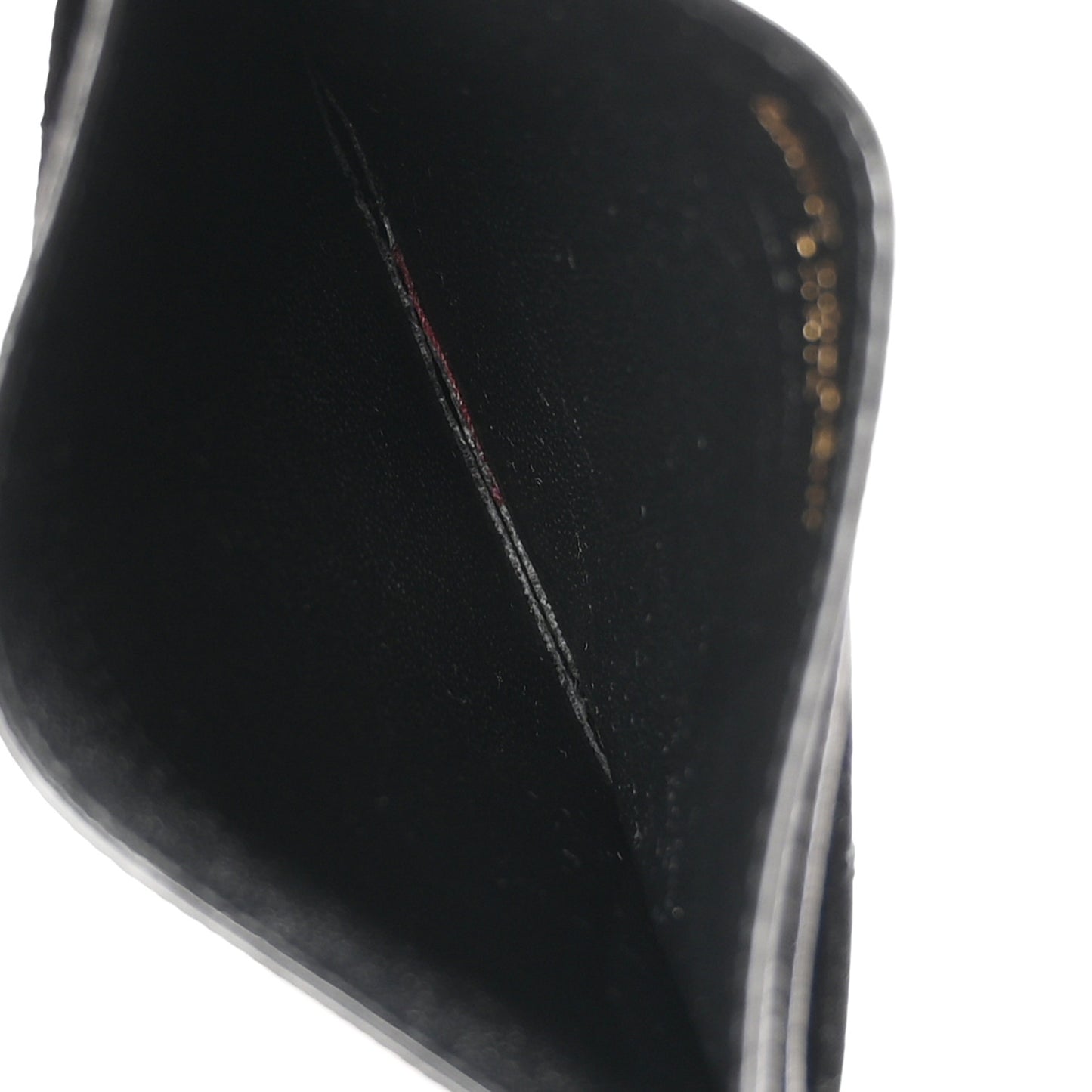 Grain De Poudre Matelasse Chevron Monogram Credit Card Case Black