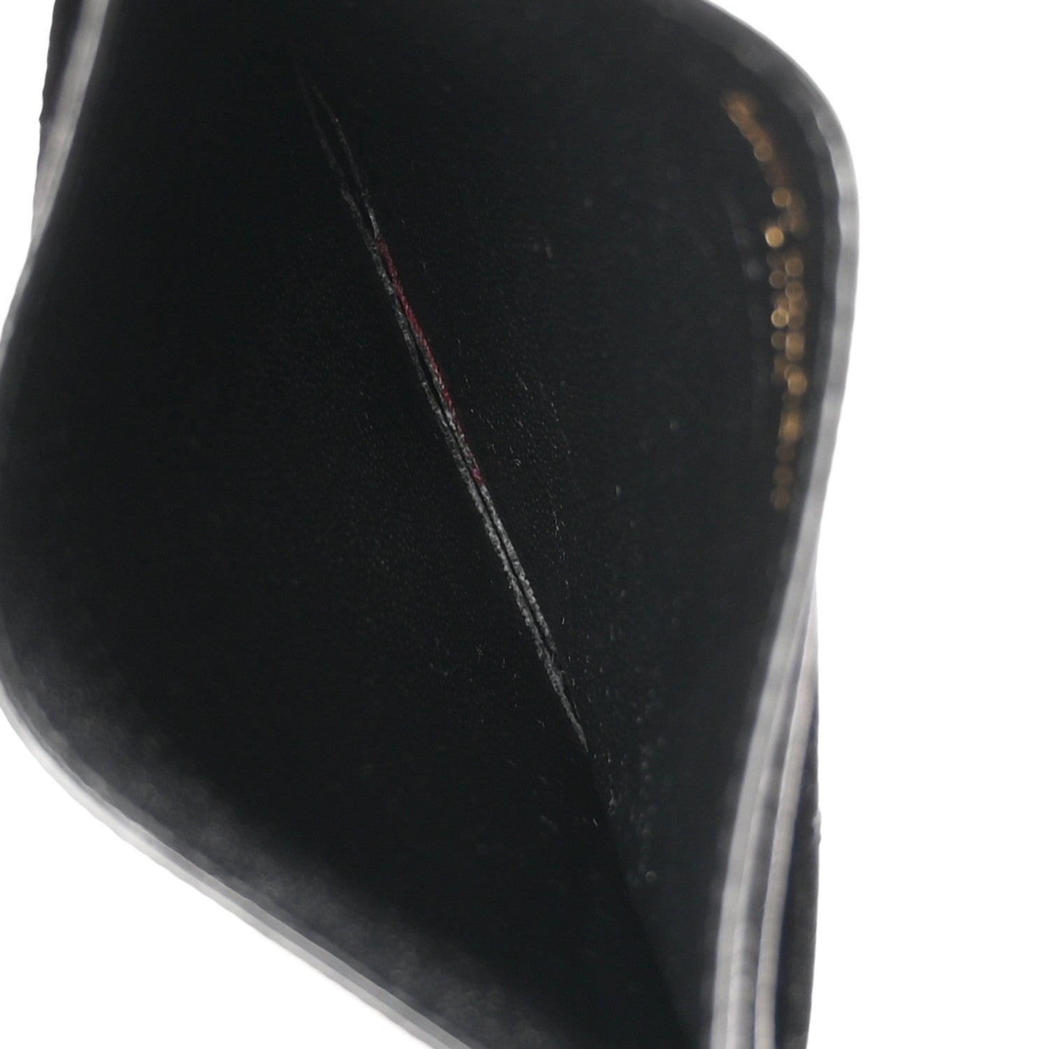 Saint Laurent Grain De Poudre Matelasse Chevron Monogram Credit Card Case Black 5 of 8