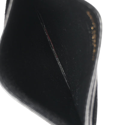Saint Laurent Grain De Poudre Matelasse Chevron Monogram Credit Card Case Black 5 of 8