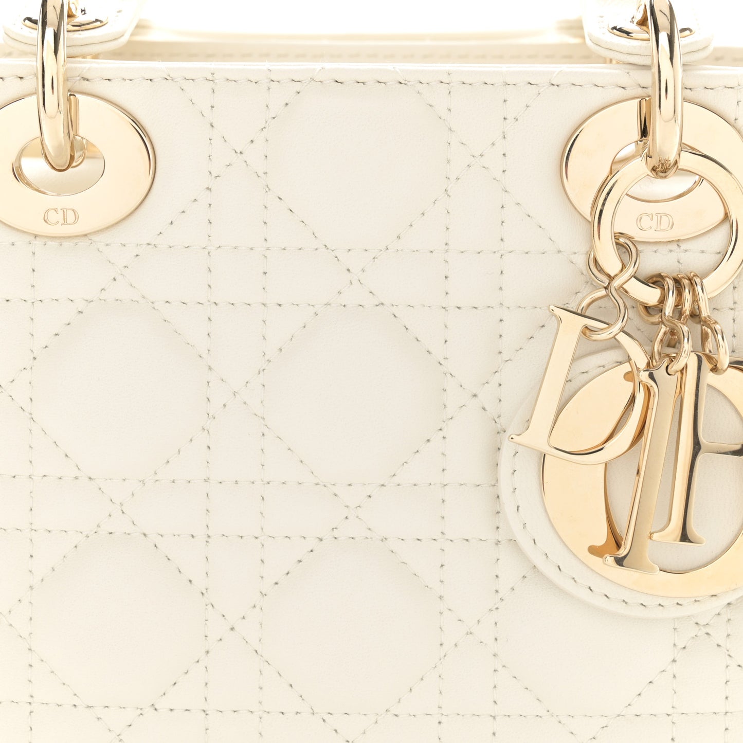 Lambskin Cannage Small My ABCDior Lady Dior White