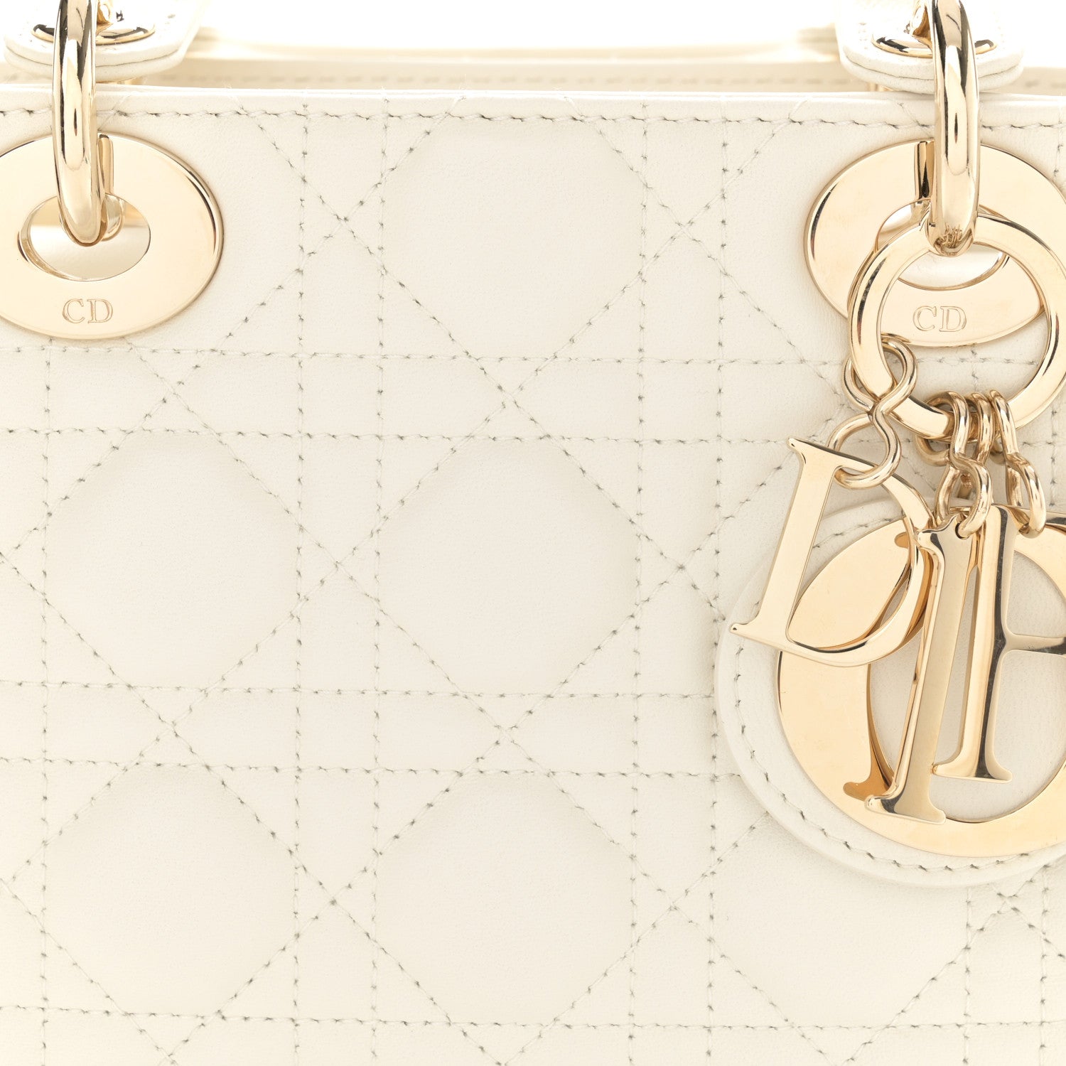 Christian Dior Lambskin Cannage Small My ABCDior Lady Dior White 7 of 10