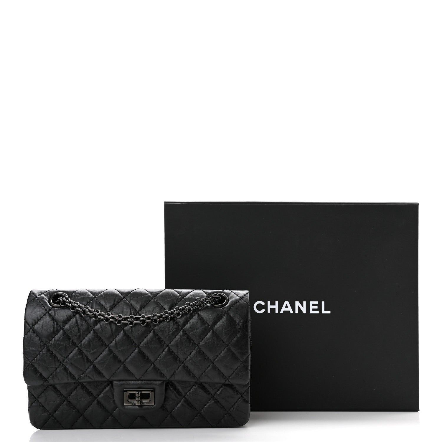 Chanel Aged Calfskin Quilted 2.55 Reissue 225 Flap So Black 11 of 11