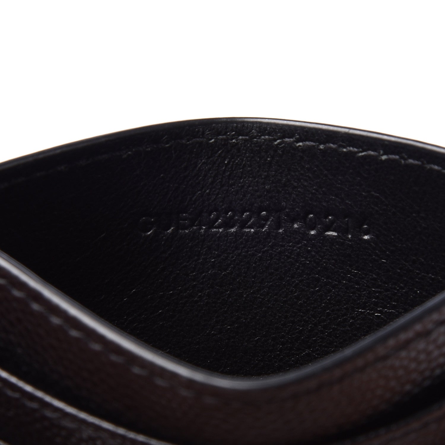 Saint Laurent Grain De Poudre Matelasse Chevron Monogram Credit Card Case Black 7 of 9
