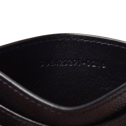 Saint Laurent Grain De Poudre Matelasse Chevron Monogram Credit Card Case Black 7 of 9