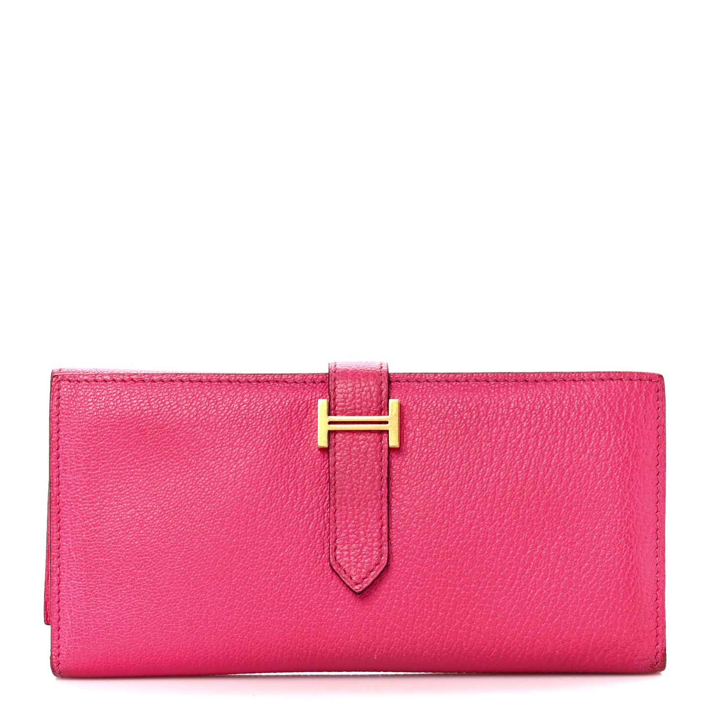 Chèvre Mysore Bearn Gusset Wallet Rose Shocking