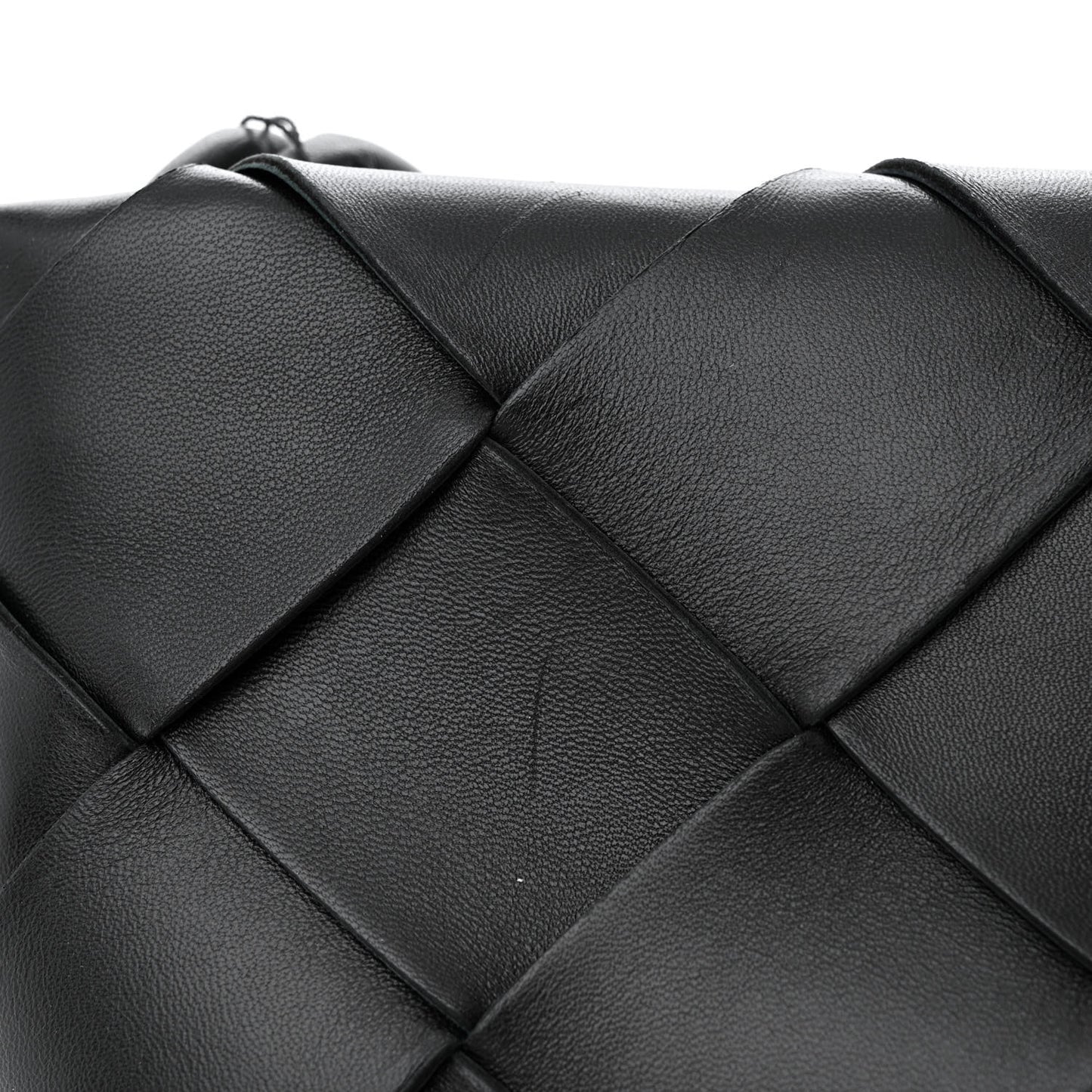 Nappa Maxi Intrecciato Clasp Bucket Bag Black