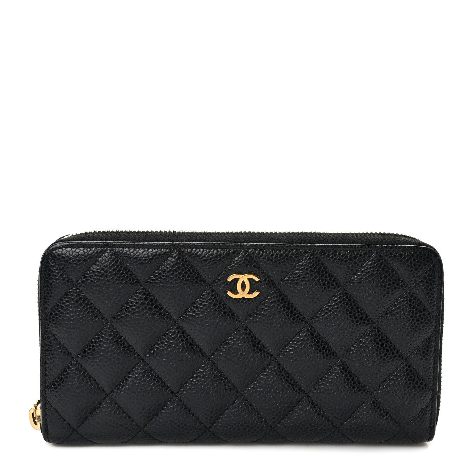 Chanel Caviar Quilted Large Gusset Zip Around Wallet Black 1 of 11