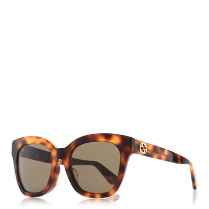 Gucci Acetate Square Frame Sunglasses GG0029S Tortoise 1 of 8