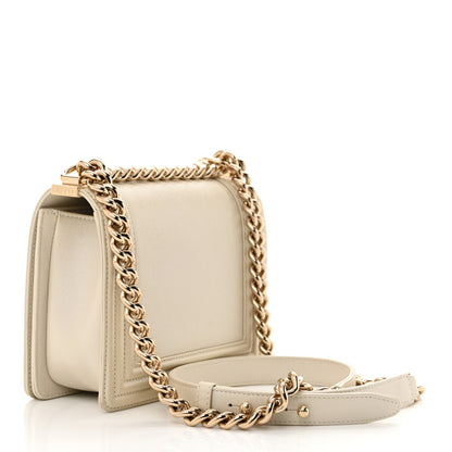 Chanel Iridescent Caviar Mini Boy Flap White 3 of 10
