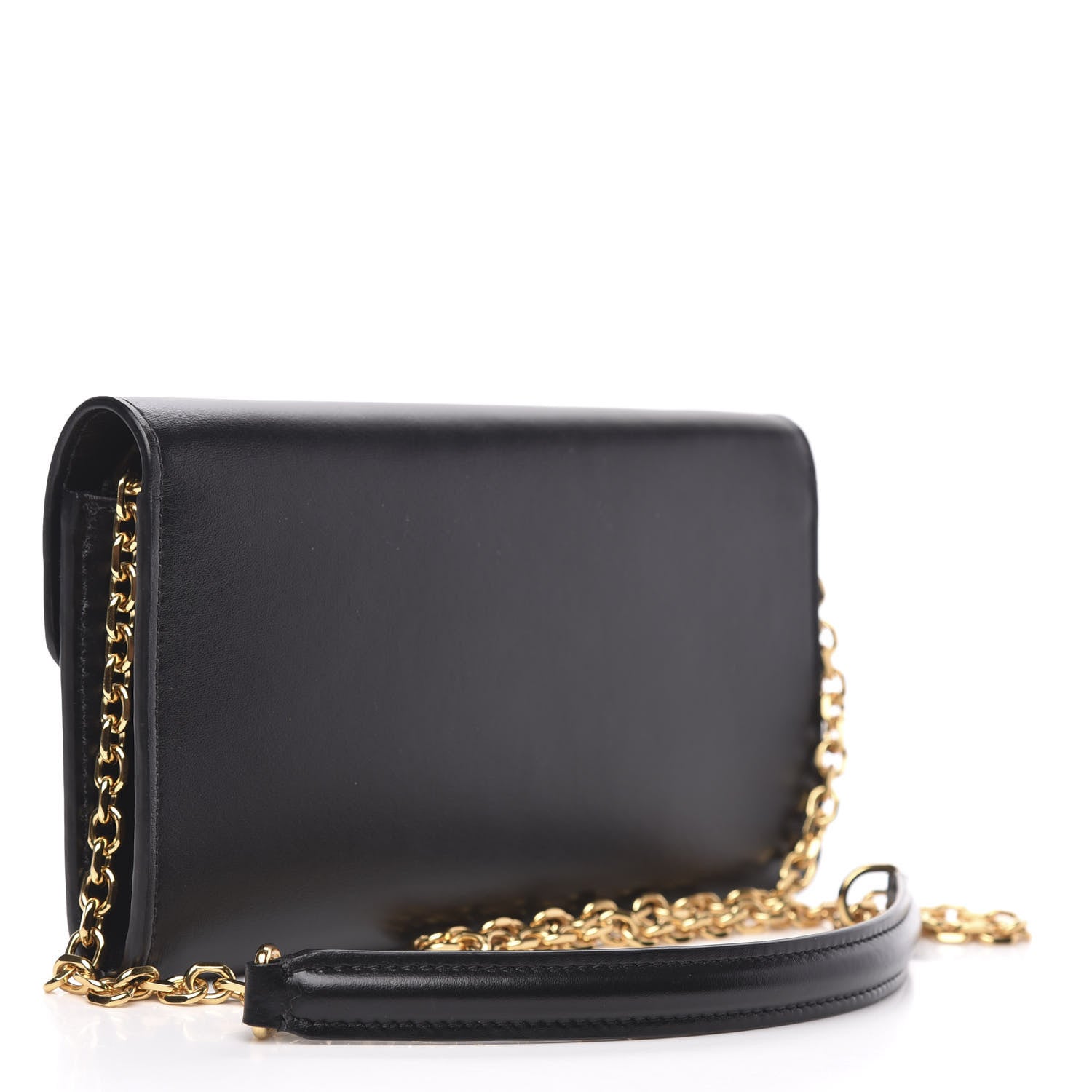 Celine Shiny Smooth Calfskin C Wallet On Chain Bag Black 3 of 9