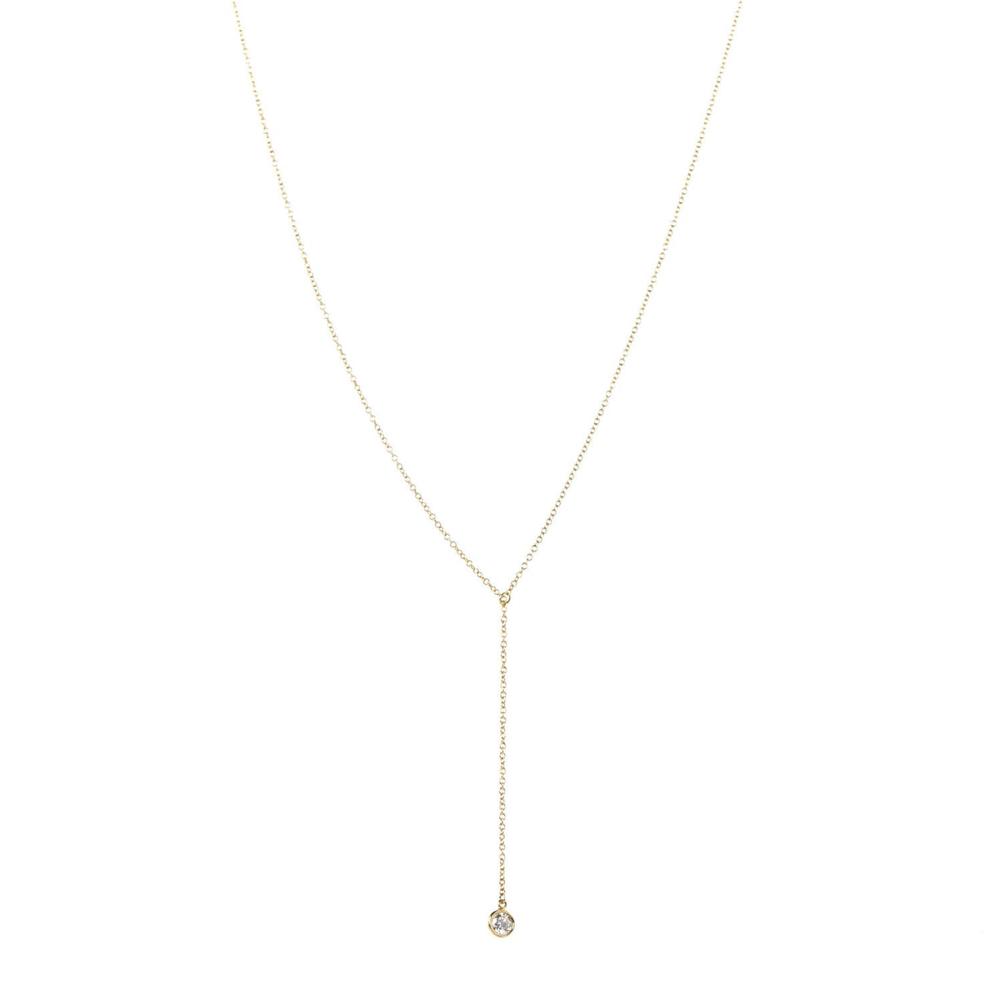 18K Yellow Gold Diamond .17ct Elsa Peretti Diamonds by the Yard Lariat Necklace