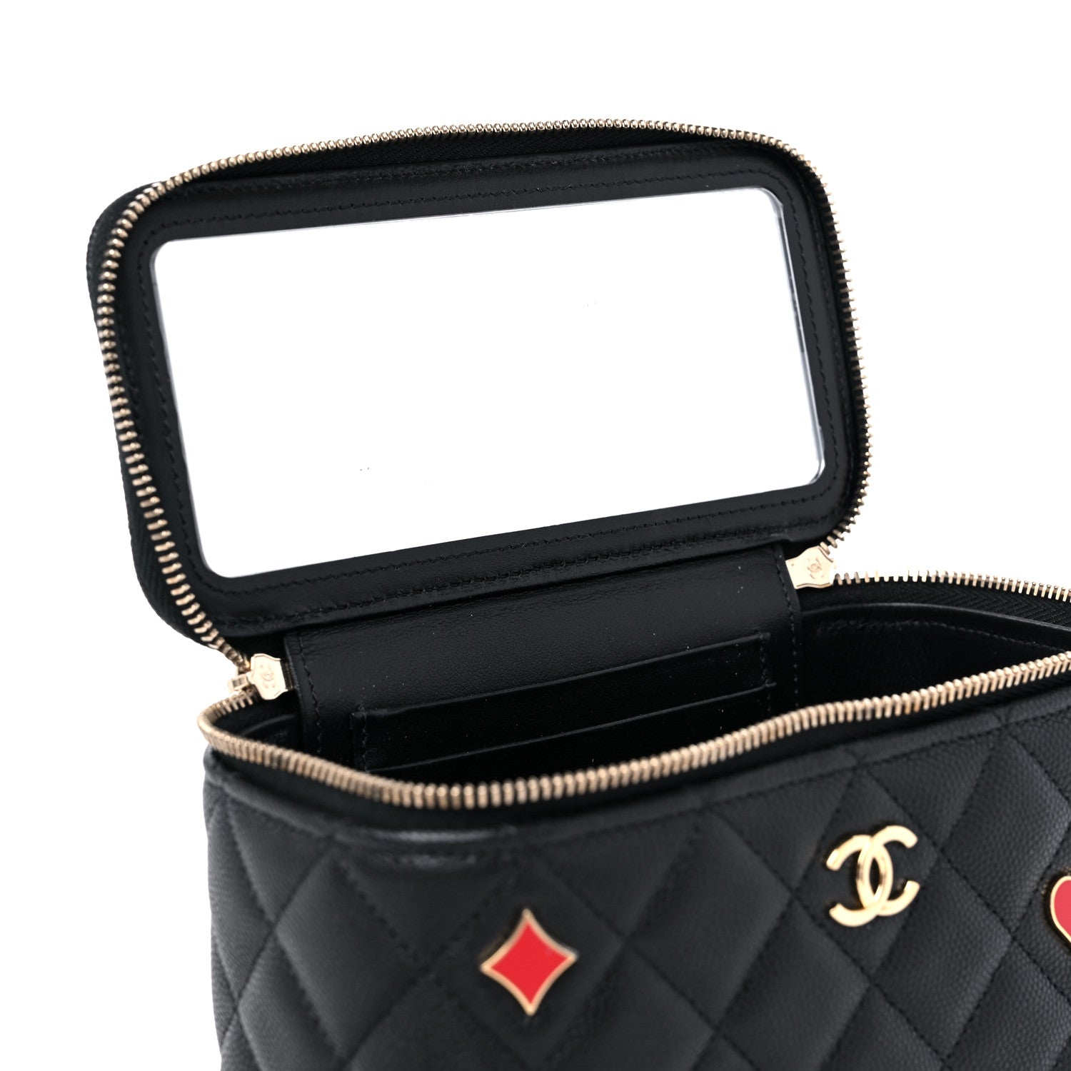 Chanel Caviar Quilted Enamel Coco Casino Small Vanity Case With Chain Black 10 of 10