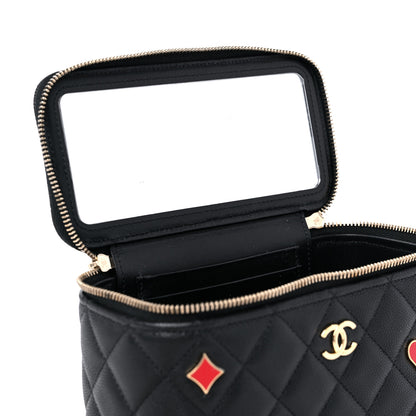 Chanel Caviar Quilted Enamel Coco Casino Small Vanity Case With Chain Black 10 of 10