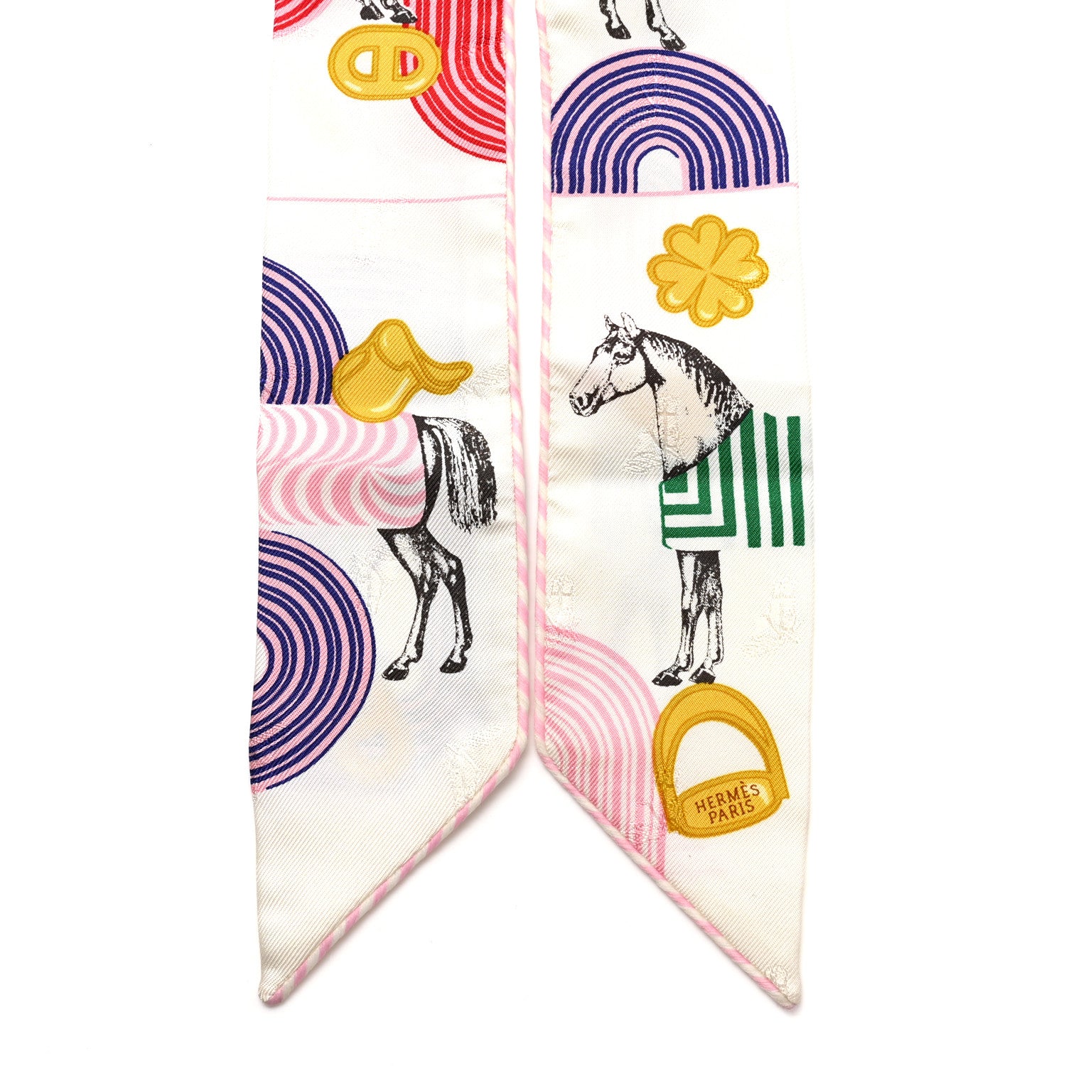 Hermes Silk Garde Robe Pop Charms Twilly White Multicolor 2 of 4