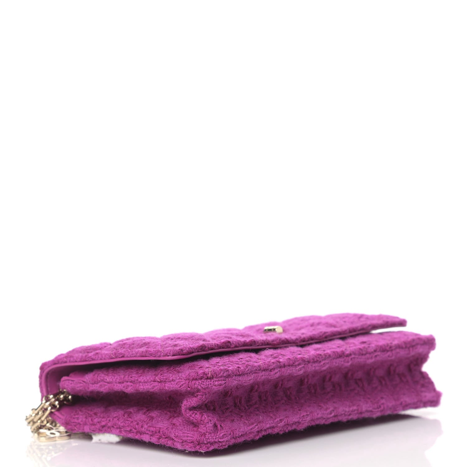 Chanel Tweed Quilted Reissue Wallet On Chain WOC Magenta 5 of 10