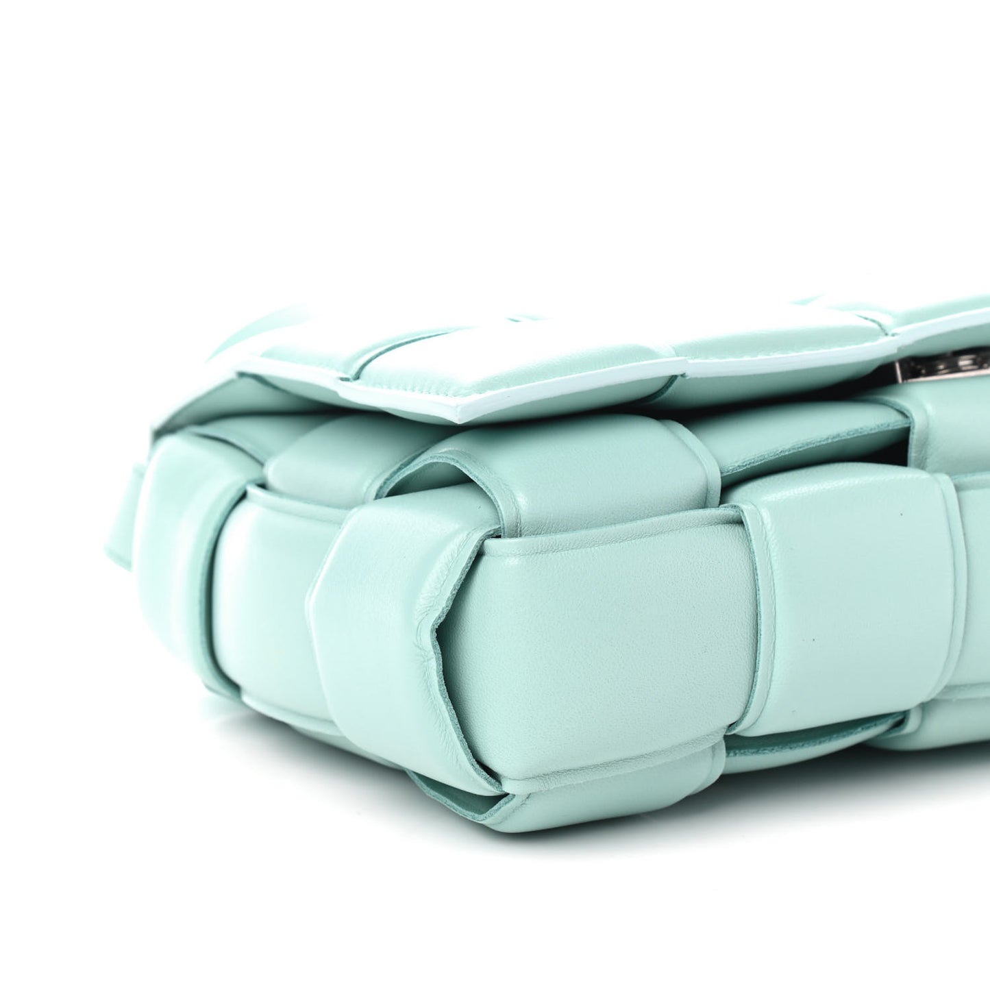 Nappa Maxi Intreccio Padded Cassette Crossbody Bag Spearmint