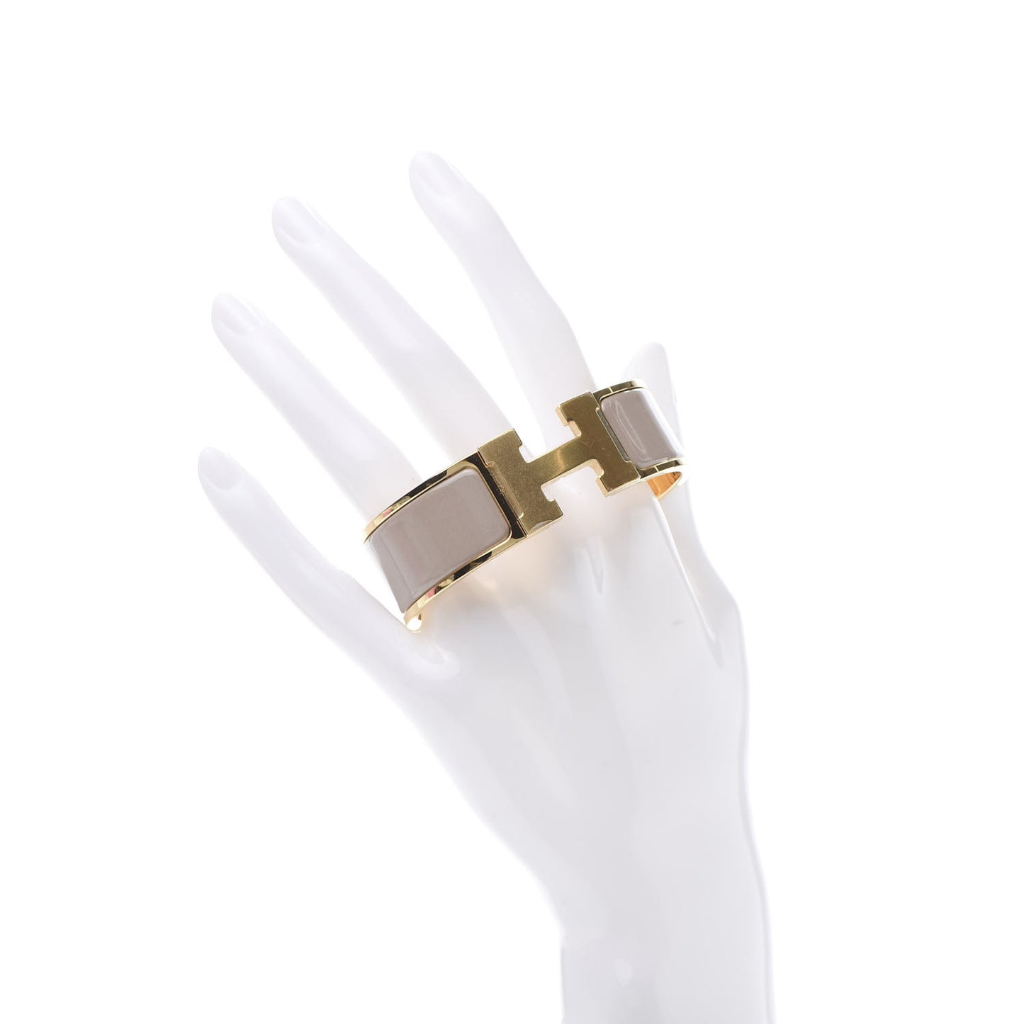 Enamel Wide Clic Clac H Bracelet GM Marron Glace