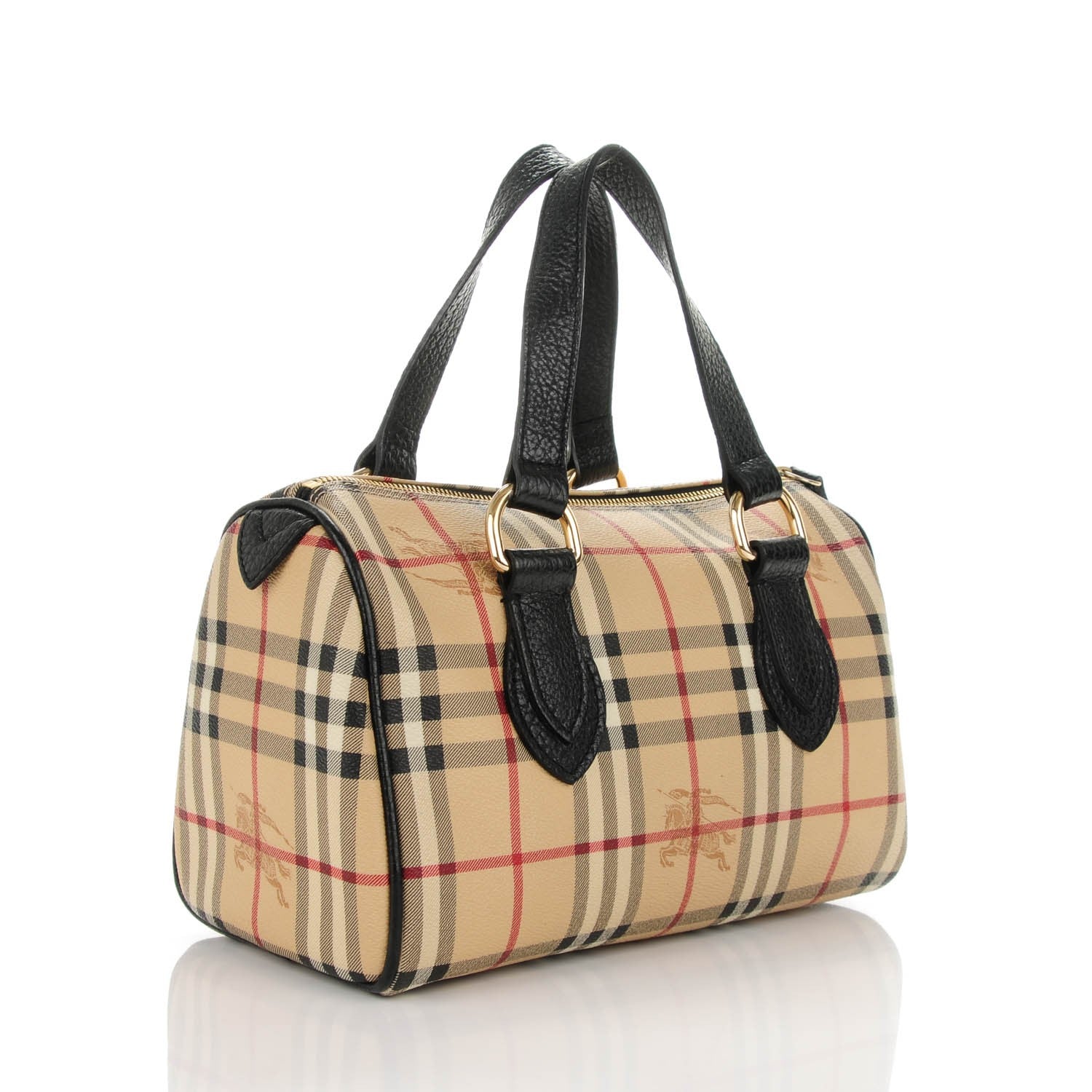 Burberry Haymarket Check Small Chester Bowling Bag Black 3 of 7