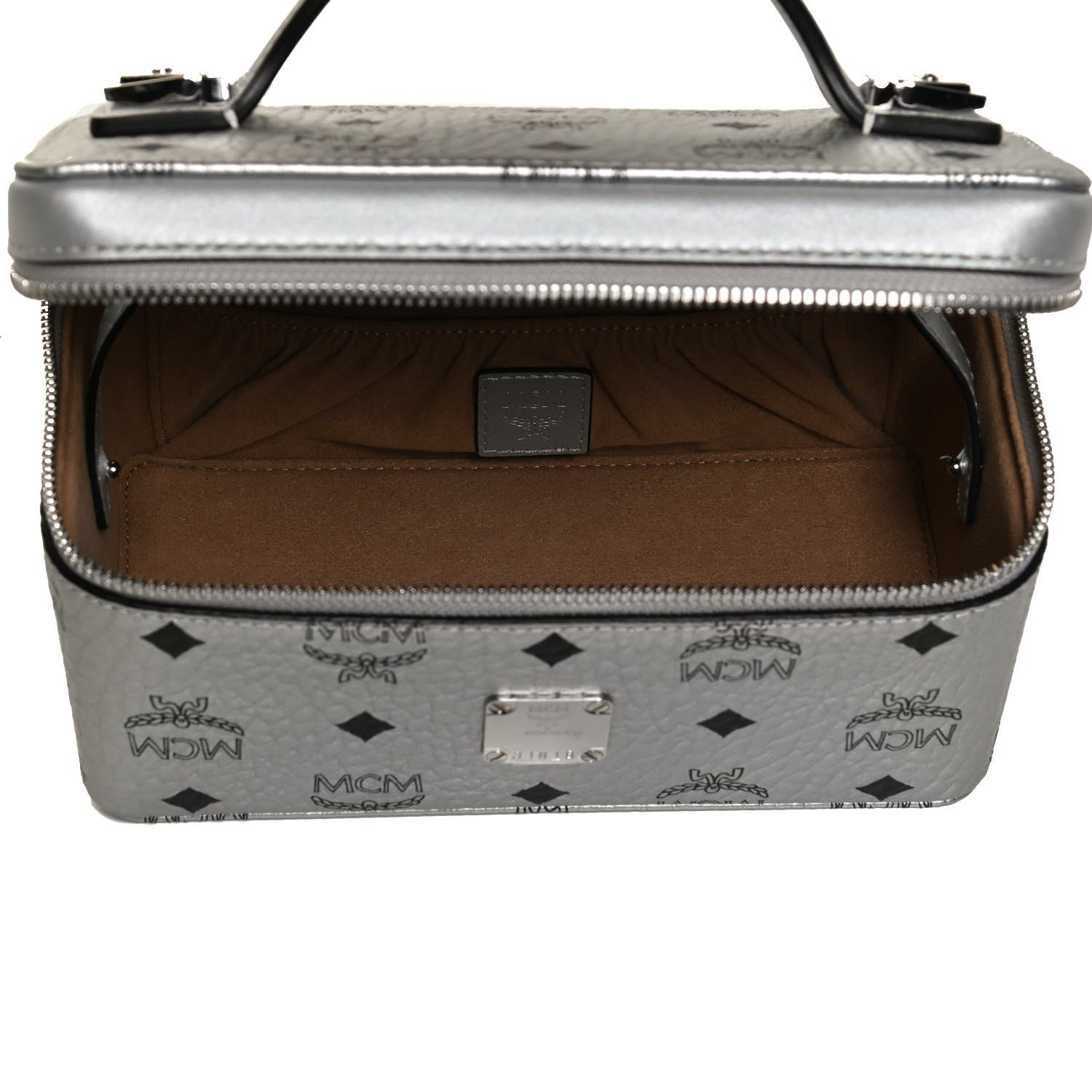 MCM Metallic Visetos Vanity Case Silver 5 of 10
