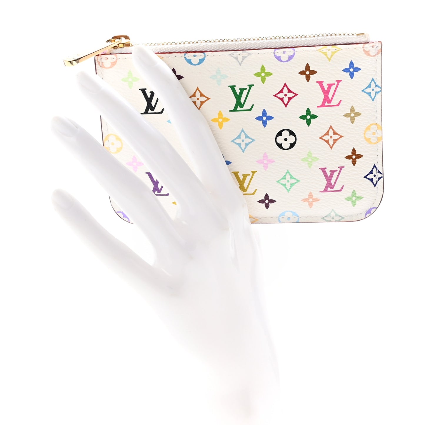 Monogram Multicolor Key Pouch White Litchi