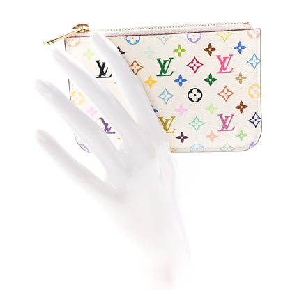 Louis Vuitton Monogram Multicolor Key Pouch White Litchi 2 of 7