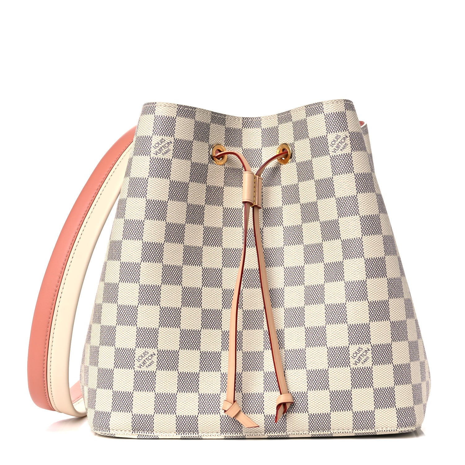 Louis Vuitton Damier Azur Braided Neonoe MM Peach Cream 2 of 11