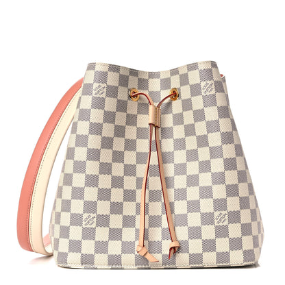 Louis Vuitton Damier Azur Braided Neonoe MM Peach Cream 2 of 11