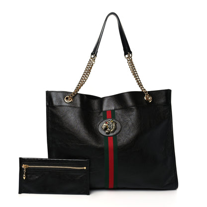Gucci Calfskin Large Rajah Chain Tote Black 1 of 11