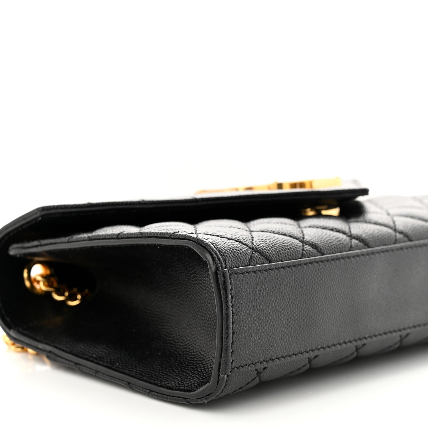 Saint Laurent Grain De Poudre Textured Mixed Matelasse Triquilt Small Monogram Satchel Black 9 of 11