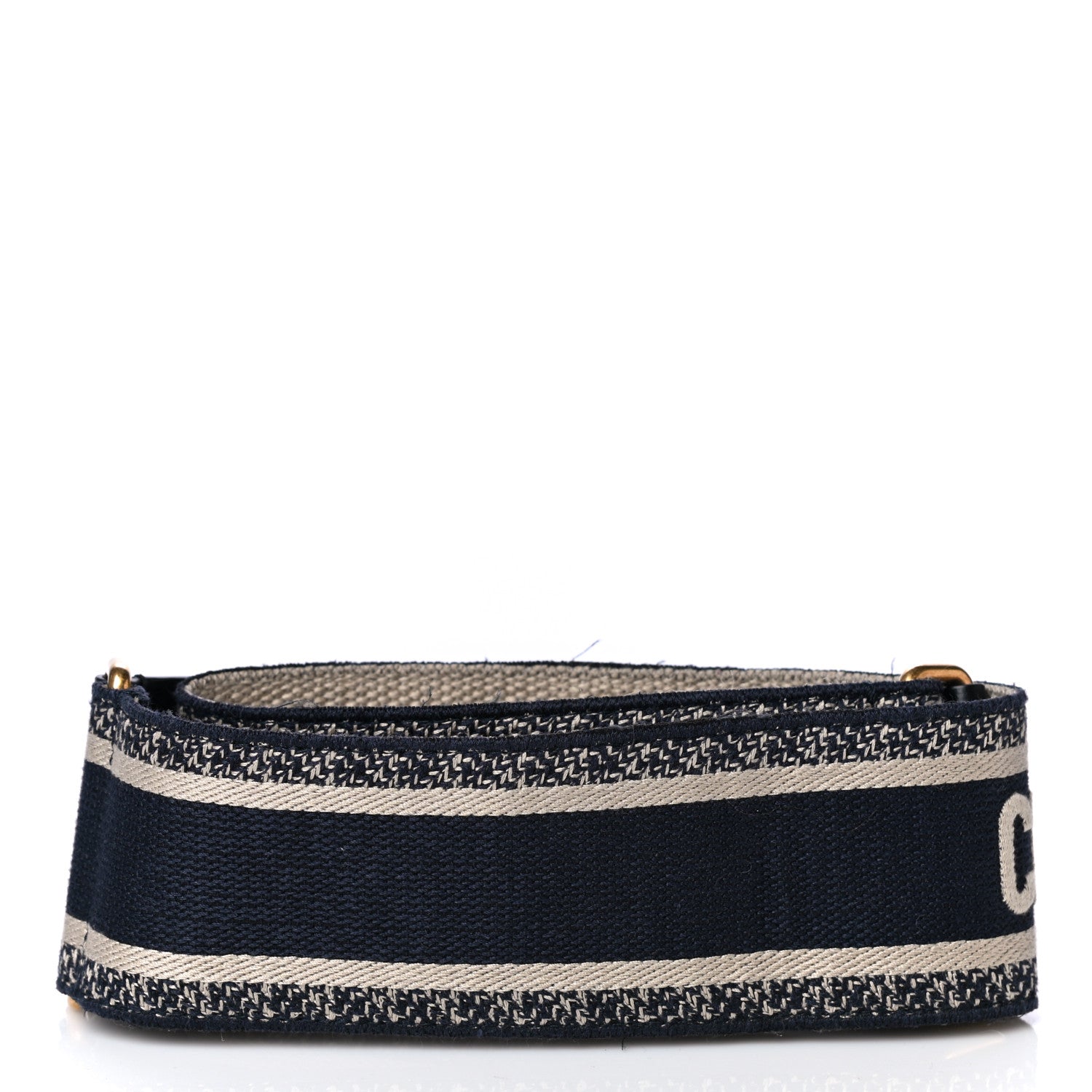 Christian Dior Canvas Embroidered Shoulder Strap Blue 4 of 12