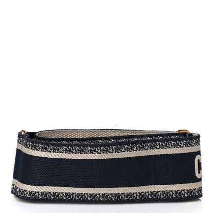 Christian Dior Canvas Embroidered Shoulder Strap Blue 4 of 12