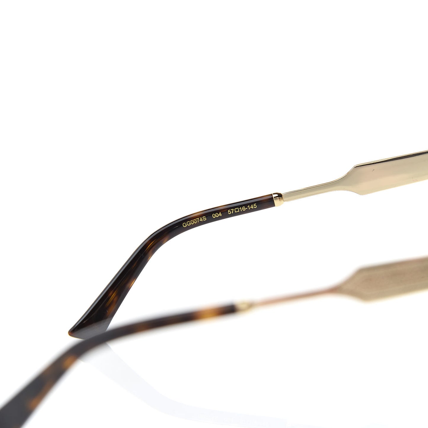 Round Metal GG0074S Sunglasses Black Gold