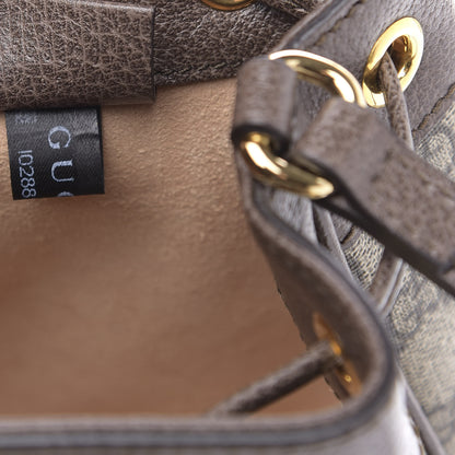 Gucci GG Supreme Monogram Web Mini Ophidia Bucket Bag Brown 7 of 10