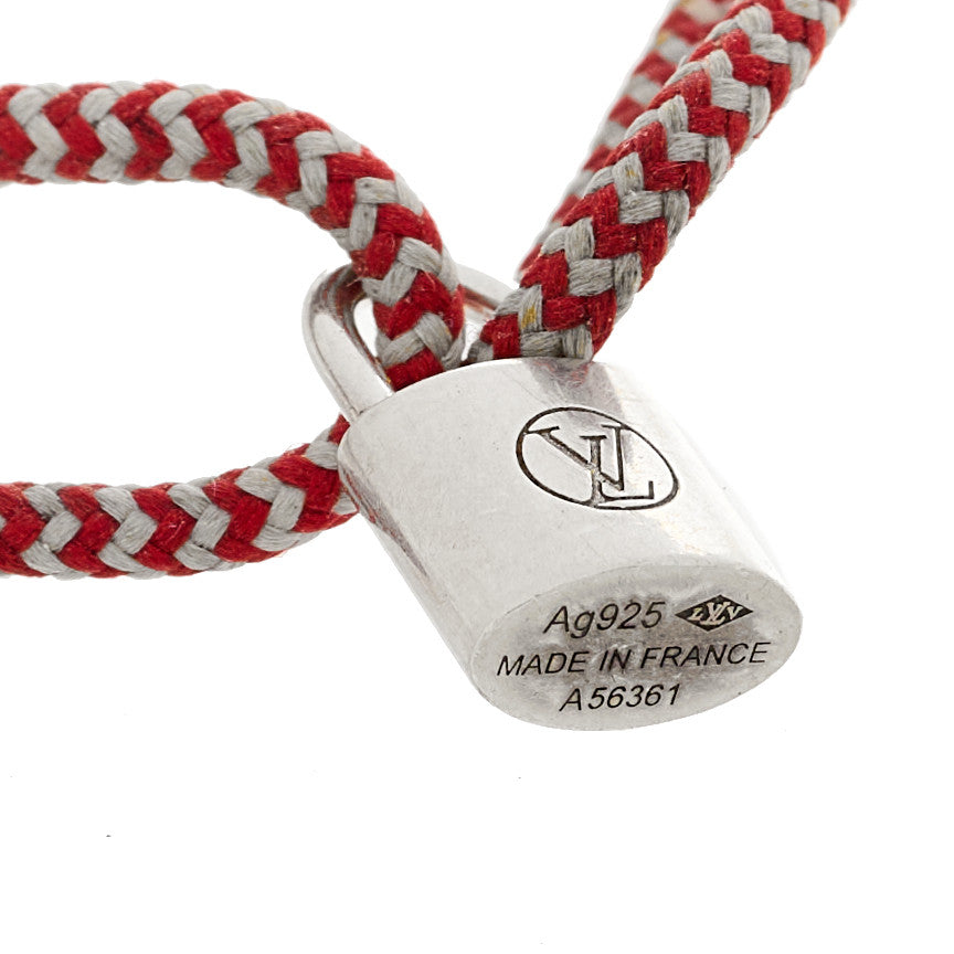 Louis Vuitton X UNICEF Sterling Silver Lockit Bracelet Red White 4 of 4