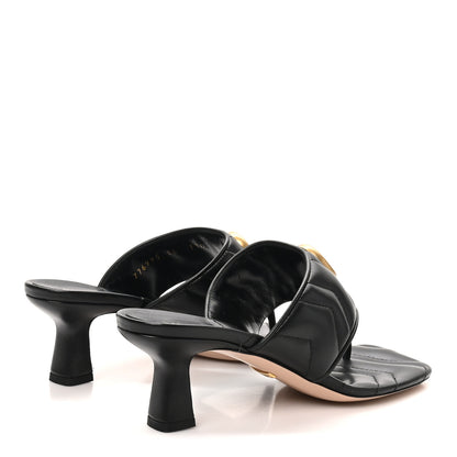 Gucci Nappa Charlotte Double G Marmont Thong Pumps 35 Black 35 Mystic White 5 of 10