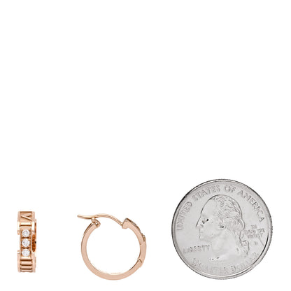 Tiffany 18K Rose Gold Diamond Atlas Hoop Earrings 2 of 4