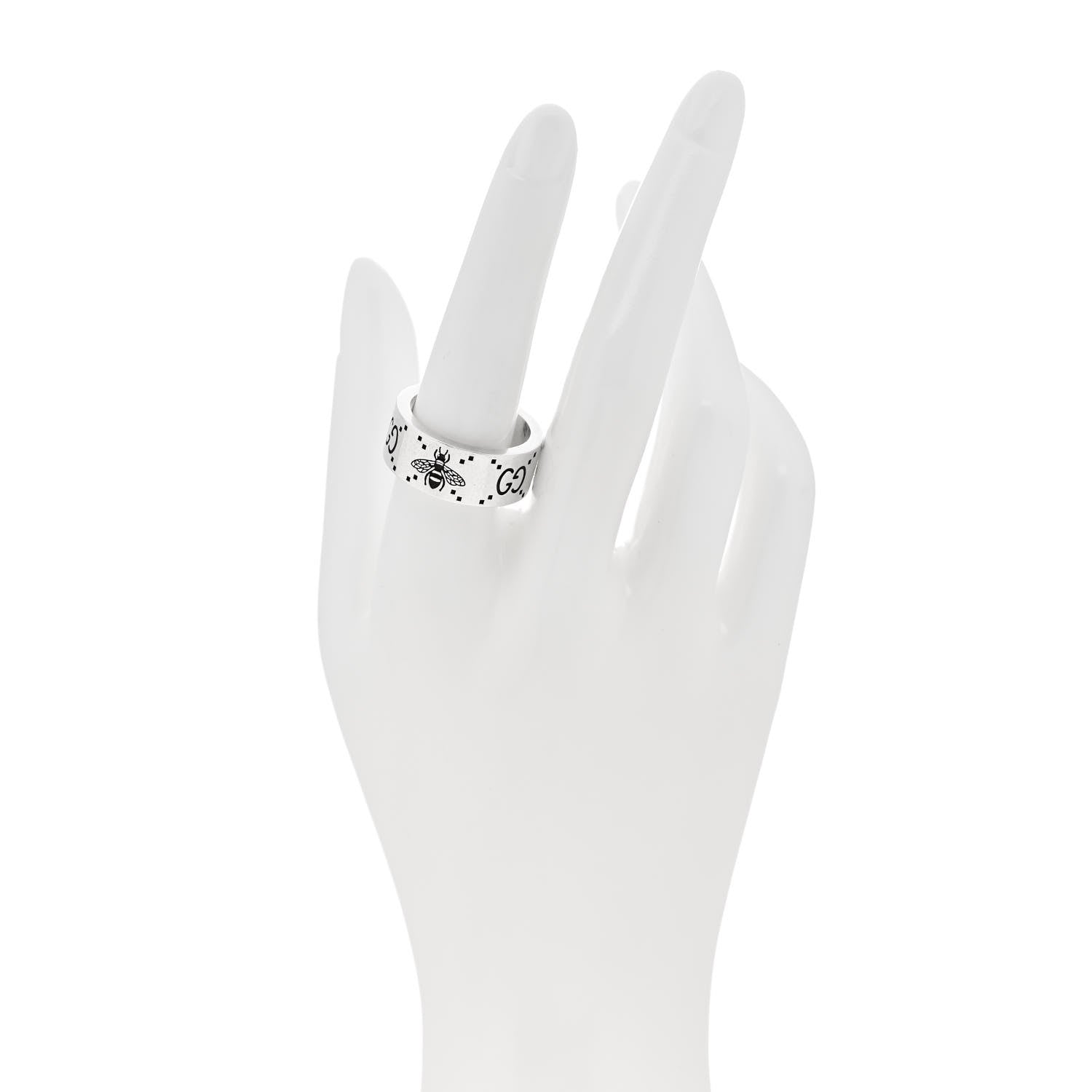 Gucci Sterling Silver GG Bee Band Ring 59 8.75 2 of 6