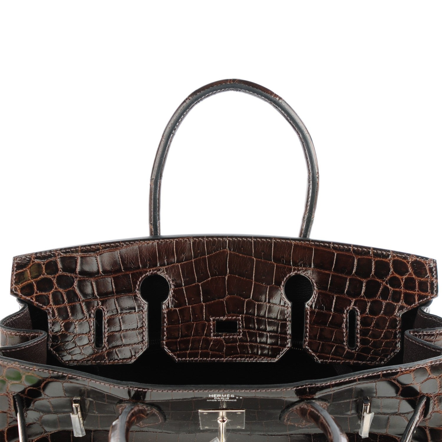 Hermes Shiny Niloticus Crocodile Birkin 30 Havane 23 of 23