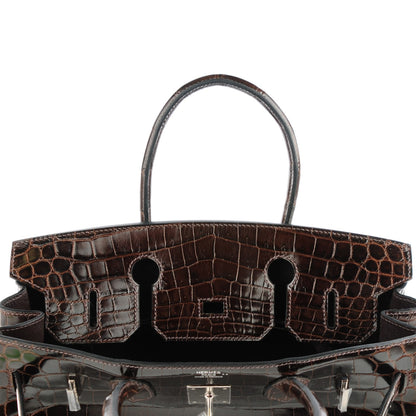 Hermes Shiny Niloticus Crocodile Birkin 30 Havane 23 of 23