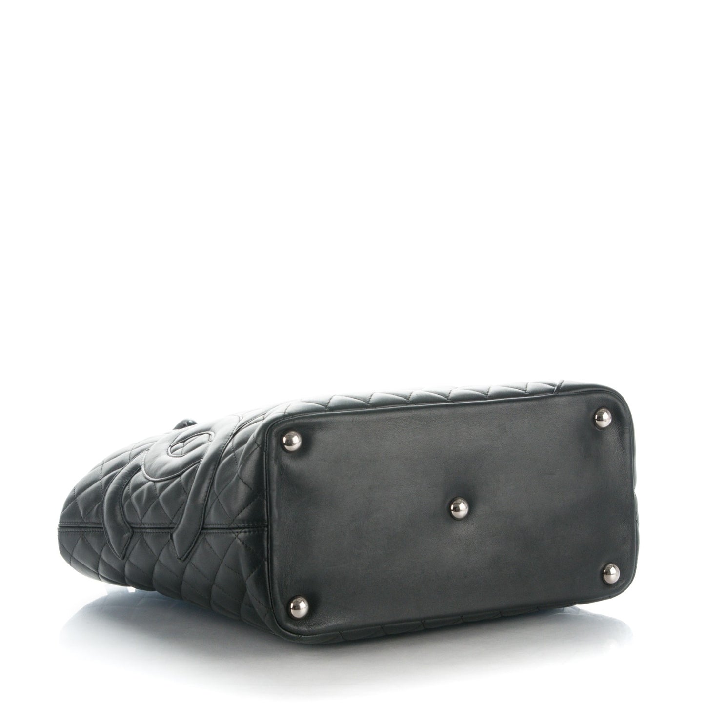 Calfskin Quilted Large Cambon Tote Black